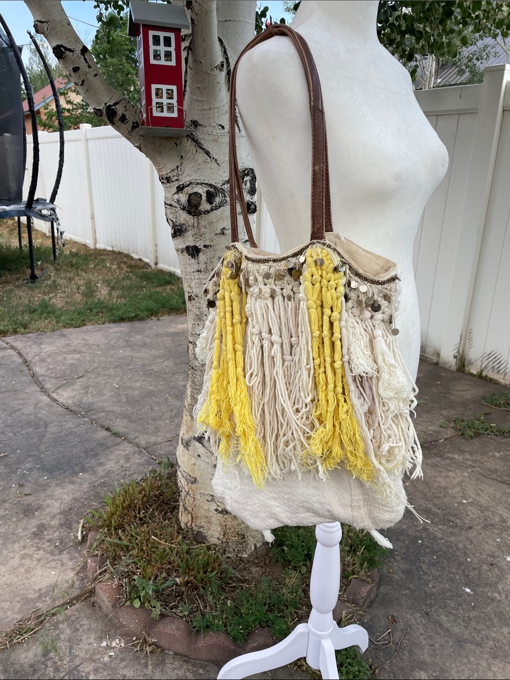 Boho Fringe Charm Tote Bag